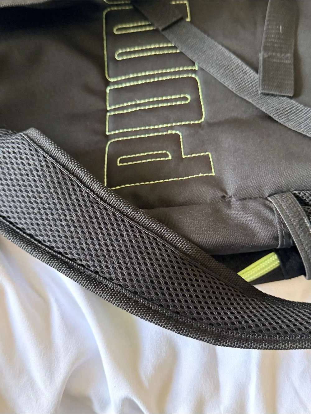 Puma Black Backpack with Neon Lime Accents
